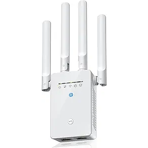 WiFi Extender Signal Booster, Long Range Internet Booster Extender for Home, Mesh Wi-Fi 6X Faster Wireless WiFi Repeater with Ethernet Port, Broader Coverage Than Ever, 1-Tap Setup