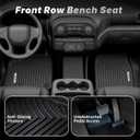 OEDRO Floor Mats Fit for 2007-2013 Chevy Silverado/GMC Sierra 1500 & 2007-2014 Silverado/Sierra 2500 HD/3500 HD Crew Cab (Without Storage Box), TPE All-Weather Floor Liners, 1st and 2nd Row Mat, Black