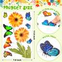 11 x Spring Window Flower Clings, 83Pcs Colorful Flower Butterfly Anti-Collision Window Decals, Double Side Window Sticker Decorations for Baby Shower Decoration Party Supplies