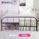 RIMELA Light Grey Bed Skirt with Split Corners King Size 15 Inch Drop, Wrap Around Elastic Bedskirt, Dust Ruffle for Adjustable Bed Base Machine Washable Easy to Install Bed Skirts