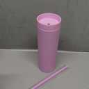 uxcell Skinny Tumbler with Lids and Straws, 16Oz Matte Purple Skinny Tumbler Bulk, Reusable Pastel Acrylic Tumbler, Double Wall Plastic Tumbler for Cold Hot Drinks, Coffee DIY 10 Pack