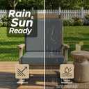 Outdoor Chair Cushions Set of 4, Water-Resistant & Fade-Resistant, Patio Furniture Deep Seat Cushions Replacement with Back, Non-Slip Bottom, Removable Cover, 24 x 24 Inch, Dark Grey, 24" x 24" 4 Pack