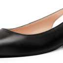 WONDERWAY Women Slingback Flat Pointed Toe Shoes for Dressy, Casual, Work, Wedding, Black US 9