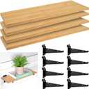 4 Pcs Slatwall Shelves Slat Board Accessories 15" x 5.98" Metal Wall Brackets for Shelves Wood Floating Shelves Heavy Duty Shelves Slatwall Accessories for Wall Home Garage Shoe Stores Boutiques