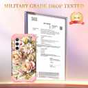 TEECOVER for Samsung Galaxy S25 Case, Heavy-Duty Shockproof Full Protection Hard Plastic Bumper + Soft Silicone Rubber Protective Case for Galaxy S25 6.2-Inch, Rose Gold Flowers