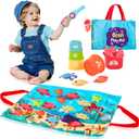 Montessori Toy for 1 Year Old Baby Birthday Gift, 22 PCS Toys Fishing Game Set with Stacking Cup - Number Counting, Color and Shape Sorter Learning for Toddler 1-3 Year Old Boy Girl