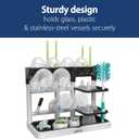 Dr. Brown's Baby Bottle Drying Tower, Stand-Up Countertop Drying Rack with Organized Storage for Baby Essentials, Space Saving Vertical Rack, Black/White