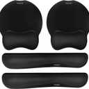 VAGAU Premium Keyboard Wrist Rest and Mouse Pad Wrist Support, Ergonomic Memory Foam Set for Office, Laptop, Mac, Computer and Gaming, Comfortable Typing &Wrist Pain Relief (2 Pack)