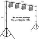 HYJ-INC 10 x 10Ft Photo Video Studio Heavy Duty Adjustable Muslin Backdrop Stand Background Support System Kit for Photography with Carrying Bag4 Pcs Spring Clamps