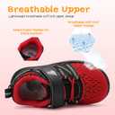 BARERUN Baby Sneakers Toddler Shoes Soft Anti-Slip Sole Newborn First Walkers Infant Toddler Breathable Athletic Running Shoes (7.5-8 Toddler, Black/Red)