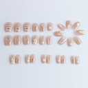 Christmas Tree Gold Line Press on Nails Short Square Fake Nails with Bling Snowflake Designs Winter Reusable Nails Press ons Xmas Full Cover Glue on Nails for Women Holiday Nails 30Pcs