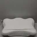 Memory Foam Pillows, Cervical Pillow for Neck and Shoulder Pain Relief, Ergonomic Contour Bed Pillow, Soft for Side Sleep Stomach Sleeping and Back Sleeper (Queen Size-24.8''Lx14.96''Wx5.78''H, Sky Blue)