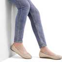 DREAM PAIRS Women's Sole-Simple Wide Width Flats, Ballerina Walking Flats, Comfortable Slip on Shoes (5.5, Gold/Glitter)