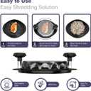 2 x Chicken Shredder Tool Twist - Meat Claws for Shredding Chicken Breast, Pulled Pork, Beef, Salad - Large Heat-Resistant Anti-Skid Bowl, Clear Lid - Essential Kitchen Gadget for Shredded Food