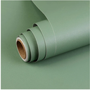 Sage Green Peel and Stick Wallpaper 15.7”x 118” Matte Green Self-Adhesive Removable Contact Paper Solid Color Waterproof Vinyl Roll for Cabinets Furniture Renovation Bedroom Wall Covering