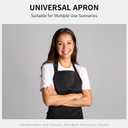 KINGOD 2-Piece Black Kitchen Apron Set  Full Bib Apron & Half Waist Apron, Adjustable Chef Aprons with Pockets for Cooking, BBQ, Restaurant & Serving