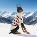 Kuoser Dog Sweater, Dog Sweaters for Medium Dogs, Doggie Sweater Christmas Clothes, Winter Coat Apparel Cable Knitwear, Pet Sweatshirt Outfit for Frech Bulldog, Boston Terrier, Apricot L (L (Chest: 20.9'' / 53cm))