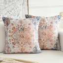 Boho Throw Pillow Covers 18x18 inch Set of 2,Boho Vintage Carpet Pattern Antique Ethnic Decor Double Sided Pattern Cushion Cover Soft Pillow Case Living Sofa Room Bed Square Pillow Cover