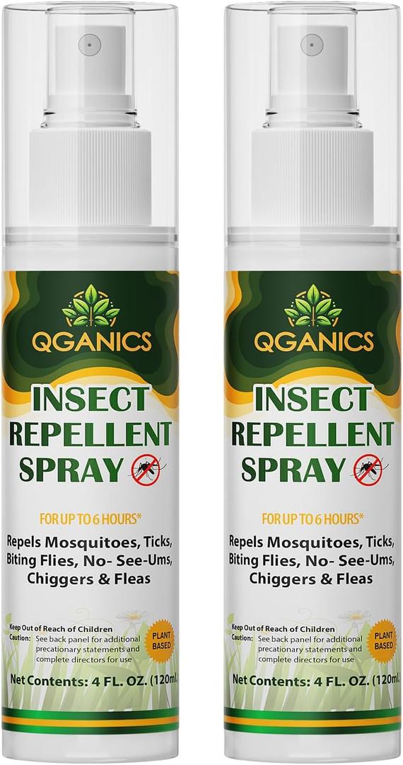 Mosquito Repellent Spray for Body, Natural Bug Spray Travel Size, Plant-Based Ingredients, DEET-Free, Insect Repellent Spray for Skin 4 Fl Oz, 2 Pack