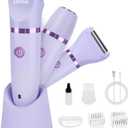 Ufree Bikini Trimmer Electric Razors for Women, Rechargeable Pubic Body Hair Trimmer Electric Shaver for Legs Body Hair, Bikini Shaver IPX7 Waterproof, Gifts for Women, Purple