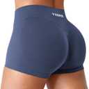 YEOREO Workout Shorts Women Low Rise 2.5" Squat Proof Seamless Gym Badriya Volleyball Booty Shorts (Blue, M)