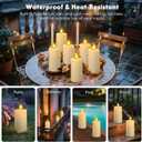 PChero Rechargeable Flameless Candles with Remote & Magnetic Charging Base, Outdoor Waterproof Battery Operated Pillar Candles, 4 Pack LED Fake Candles, Long Lasting, 2.76" D x 5.12" H