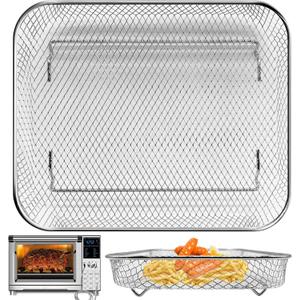 Air Fryer Basket Replacement for Nuwave Bravo XL Air Fryer Toaster Convection Oven, 12 * 10'' Non-stick Mesh Air Fryer Stainless Steel Basket Wire Rack Accessories Parts, Dishwasher Safe