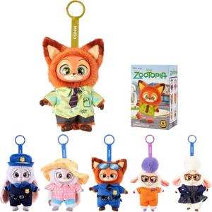 MINISO Disney Zootopia Soft Vinyl Plush Toy Blind Box Cute Mystery Animal Figurines, Collectible Surprise Gift Figure Model Random Design for Home Decor Birthday Gifts, Single Box
