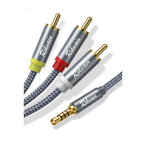 3.5mm to RCA Cable Audio Video Cables, 16.6FT/5M 3.5mm 1/8” TRRS to 3-Male RCA Adapter Stereo AUX Cord AV Cable for Camcorders, Handycam, MP3, Tablet, Speaker, Home Theater, DVD Player & More