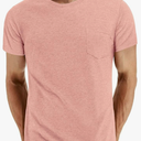 PEGENO Men's Fashion Casual Workwear Pocket Short Sleeve T-Shirt No size