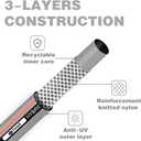 Garden Hose 10 ft 5/8,Heavy Duty Rubber Water Hose,Hybrid Durable Flexible Hose,Lightweight No Kink Hose for Outdoor Yard Lawn Condo Patio with Sprayer Nozzle and 3/4''Brass Solid Fittings