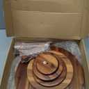 TIDITA Set of 3 Acacia Wood Cake Stand Set Wooden Rustic Farmhouse Cupcake Stand - Wedding and Birthday Decorating Cake Pedestal Stand - Dessert Display Serving Use at Parties, Restaurants, Birthday