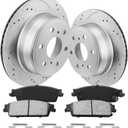 Brake Pads and Rotors Kit Rear Automotive Replacement Brake Kits Compatible with 2007-2013 Chevrolet Silverado 1500, Brakes and Rotors 55133 D1194-8312 Brake Kit Geomet 344.7mm13.6in