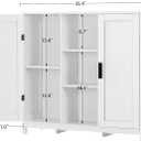 Iwell Storage Cabinet with 2 Doors and 4 Storage Shelves, Credenza Buffet Cabinet, Bathroom Cabinet for Living Room, Entryway, Home Office, White
