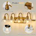 UOFUS 4-Light Gold Vanity Light Vintage Bathroom Lighting Fixtures