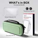 CoBak Large Capacity Carrying Case for Nintendo Switch 2 (2025) - 3 in 1 Accessories Bundle with 2 Screen Protectors, Thumb Grip Caps, 24 Game Cartridges, Hard Shell Portable Travel Pouch, Matcha