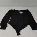 Women's Lantern Sleeve Square Neck Slim Fitted Long Sleeve Casual Knit Tops Large