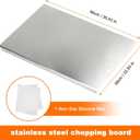 36x23" 304 Stainless Steel Cutting Board with Lip, Extra Large, 1.5mm Thick, 35.43x22.83 Inch