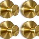 2 x 4 Pack 2026 Brushed Gold Suction Cup Hooks for Shower - No Drill Decorative Hooks Hold Towels & Wreaths on Glass Door & Bathroom Mirror - Heavy Duty Waterproof