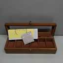 Watch Box, Watch Case for Men Women with Large Glass Lid, Wooden Watch Display Storage Box with 6 - Slots, Retro Walnut Mens Watch Box Organizer