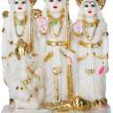 Ram Darbar Idol in White Marble Finish  Lord Ram, Lakshman, Sita & Hanuman Ji Statue  6 Inch Decorative Murti for Car, Office & Home Dcor  Ideal for Gifting (Pack of 1)