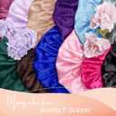 10 x BONNET QUEEN Braid Bonnet Silk Bonnet Foldable Extra Long Wrap for Braids Satin Bonnets with Tie Band Long Sleep Cap, Champagne (Medium)