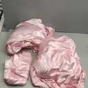 Love's cabin Satin Queen Sheets Set  4 Piece Pink Silky Bed Sheets Set with Deep Pocket, Luxury Silk Feel Satin Queen Size Sheet Set (1 Flat Sheet, 1 Fitted Sheet, 2 Pillow Cases)