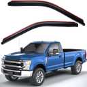 Lightronic Extra Durable Clip-on in-Channel Auto Vent Window Visor, Fits 2017-2025 Ford F-250, F-350 & F-450 Super Duty, Regular/SuperCab/Crew Cab, UV-Protect Rain Guard Wind Deflector, Smoke, 2-Pcs