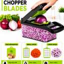 16-in-1 Vegetable Chopper with Container, 8-Blade Food Chopper, Onion Chopper, Veggie Cutter & Mandoline Slicer, BPA-Free Kitchen Gadget