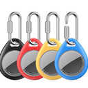UNBREAKcable AirTag Holder for Apple - 4 Pack Air Tag Case [Professional Carabiner] [Waterproof] [Shockproof] TPU AirTag Keychain for Kids, Pets, Keys, Luggage, Backpacks