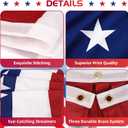 3Pack 3x6 FT American Pleated Fan Flag, USA Patriotic Half Fan Bunting Flag, 4th of July Flags Decorations for Outside, Red White and Blue Patriotic Decorations Outdoor