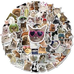 GizmoBox 100 Pcs Cute Cat Meme Stickers, Funny Kitten Stickers for Journaling Laptop Scrapbook Water Bottles Guitar Suitcase, Waterproof Vinyl Decals for Teens Adults Kids Boys Girls Gift, CP10015, 3 Pack