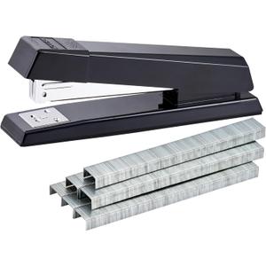Bostitch Office Stapler, No-Jam Premium for Desktop, Includes 1,250 Staples, Full-Strip, 25 Sheet Capacity, Black