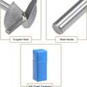 uxcell 150 Degree V-Groove Router Bit 32mm Dia with 6mm Shank, Titanium Steel Tipped V Grooving Bit (Gray)